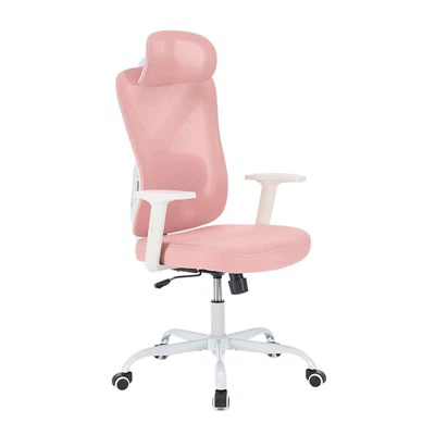 Ergonomischer, verstellbarer Schreibtisch-Bürostuhl in Rosa-ALB1103